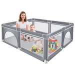 Baby lekhage - XMTECH - 180 x 150 x 68 cm - Grå - Aktivitetscenter - Skyddsgaller för barn