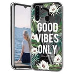 ZhuoFan Blackview A80 Pro Case Clear Slim, Phone Case Cover Silicone TPU Transparent with Design Shockproof Soft TPU Back Bumper Protective for Blackview A80 Pro 6.49", Leaves & Flowers