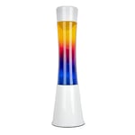 fisura. - Lampe à lave multicolore. Base blanche et verre à effet dégradé multicolore. Lampe ambiance à effet relaxant. Avec ampoule de rechange. 11 cm x 11 cm x 39,5 cm.