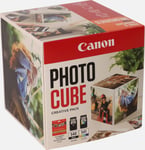 Coffret Canon Photo Cube avec cartouches d'encre PG-540 et CL-541 et papier photo glacé Extra II PP-201 13 × 13 cm (40 feuilles) - Pack créatif, orange