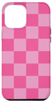 iPhone 15 Plus Cute Pink Classic Checkered Big Checkboard Case