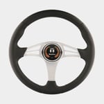 Dometic Båtratt motorbåt Caspian, aluminium med polyuretan, Ø350 mm, nav, passar 3/4" (19 mm) rattaxel, svart