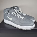 NIKE AIR FORCE 1 MID QS DH5622 OO1 SIZE UK 12 COOL GREY/WHITE