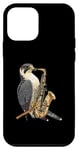 Coque pour iPhone 12 mini Faucon pèlerin jouant du saxophone