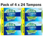Tampax Pearl Compak Applicator Super Leak Protect - Pack of 4 x 24 Tampons