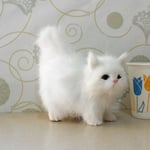 Cat Plush Animal Toy Lifelike Lovely Simulation Doll White One Size