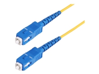 StarTech.com 30m (98.4ft) SC to SC (UPC) OS2 Single Mode Simplex Fiber Optic Cable, 9/125µm, 40G/100G, Bend Insensitive, Low Insertion Loss, LSZH Fiber Patch Cord - Patch-kabel - SC/UPC enkelläge (hane) till SC/UPC enkelläge (hane) - 30 m - 2 mm - fiberoptisk - simplex - 9 / 125 mikrometer - OS1/OS2 - halogenfri, passiv, dubbelriktad - gul