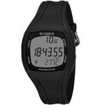 SYNOKE 9105 monitoiminen urheiluaikaennätys vedenpitävä askelmittarin elektroninen kello (musta)