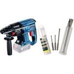 Bosch Professional 18V System GBH 18V-21 Cordless Rotary Hammer (max. Impact Energy 2 J, excluding Batteries and Charger, in Carton) + SDS-Plus Chisel/Hammer Drill Bit Set, Grey, 5-Piece