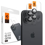 iPhone 16 / 16 Plus Spigen EZ Fit. tR Optik Pro Kameralinsskydd - 2 St - Genomskinlig / Svart