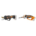 WORX Nitro 18V Electric Cordless Pruning Shears, PowerShare, Brushless, 25mm Cut Capacity, Orchard and Garden, Tool only, WG330E.9 & WG894E.9 18V Handy Saw Pruner -