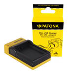 Patona Slim micro-USB Lader for Nikon EN-EL14 CoolPix D3100 D3200 D5100 D5200 P7000 P7100 15060151622 (Kan sendes i brev)