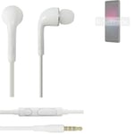 Headphones for Sony Xperia 10 IV headset in ear plug white