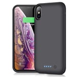 iPosible Coque Batterie pour iPhone X/XS/10,6500 mAh Coque Rechargeable Coque Batterie Coque Chargeur Batterie pour iPhone X/XS/10 [5,8''] Coque Power Bank Backup Charger Case