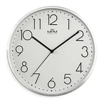 PM Company Horloge Murale Ronde en Aluminium de 30 cm avec Chiffres Lisses et Lisses - Design Moderne - Décoration pour la Maison, Le Bureau, la Cuisine, Le Salon - Cadran élégant et Traditionnel