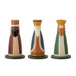 Bloomingville Betiel Lot de 3 bougeoirs en Bois en Forme de Trois Rois Vert Hauteur 10,5 cm