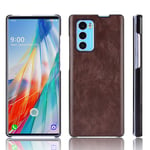HDOMI LG Wing 5G Case, PU Leather Hard PC Back Protecting Cover Shell for LG Wing 5G (Brown)