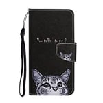 Samsung Galaxy A40 Case Phone Cover Flip Shockproof PU Leather with Stand Magnetic Money Pouch TPU Bumper Gel Protective Case Wallet Case Cat