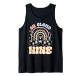 On Cloud Nine Happy 9th Birthday 9 Years Old Flower Funny Tank Top
