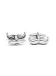 Manschettknappar mustasch silver