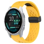 Garmin Fenix 8 AMOLED 43mm Klockarmband i silikon med magnetlås - Gul