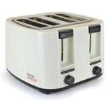 KitchenPerfected 4 Slice Wide Slot Toaster,7 Browning Settings E2115WI, Cream