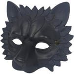 jojofuny Halloween lejonmasker halvansikte djurmasker Cosplay Halloween fest kostym rekvisita för festival dansfest maskerad Black