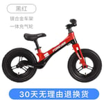cuzona Children's balance car without foot scooter 1-2-3-6 years old bicycle child baby sliding yo car-Black Red Inflatable Wheel【Magnesium Alloy Frame Magnesium Alloy Fork】
