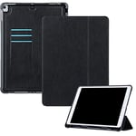 JIan Ying 3-fold Housse Etui pour iPad 10.2 / iPad 7th Gen Slim Léger Protection Cover Noir
