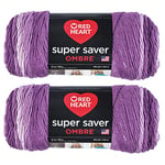 Red Heart Super Saver Jumbo Lot de 2 pelotes de laine Violet