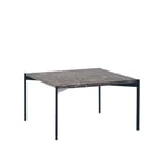 Adea - Plateau Table 60x60, Emperador Dark Marble Top Black Standard Legs - Brun - Brun - Soffbord - Metall/Sten