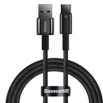 Baseus Tungsten USB-A till USB-C Kabel 100W 1m - Svart - TheMobileStore USB-C Kablar