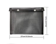 Big Bargain Store BBQ Grill Mesh Bag Reusable Grid Grill Bag Barbecue Bag High Temperature Resistant Bag Nonstick Barbecue Bag Outdoor Picnic Tool for Electric Charcoal Grill middle black 27 * 22cm