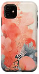 Coque pour iPhone 11 Peinture corail et poisson motif nature