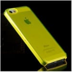 YELLOW iPhone 5 5C 5S Crystal Clear Plastic Skin Case Cover Thin Transparent New