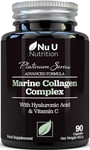 Marine Collagen with Hyaluronic Acid, Vitamin C - 90 Hydrolysed Capsules (Not Ta