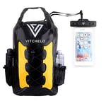 Vitchelo 30 Liter Roll Top Backpack Waterproof Dry Bag Rucksack with Waist and Shoulder Straps - Fishing Camping Sailing Canoeing Cycling Swimming Boating and Kayaking Gifts for Men