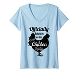 Womens Crazy Chicken Lover Lady Gardening Farmer pajamas gift idea V-Neck T-Shirt