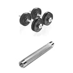 Yes4All Cast Iron Adjustable Dumbbell Weight Set, 2 handles - 27.2 KG - 2 Handles and 1 Connector