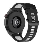 Garmin Vivoactive 4 / Galaxy Watch 46mm - Silikon armband 22mm Svart/Vit