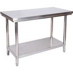 Table de travail en acier inoxydable Table de jardin 100 x 60 x 85 cm