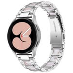 Samsung Galaxy Watch 5 40mm Armband i metall med fina stenar, Silver Pearl