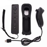 Le Noir Manette De Jeu Nunchuk 2 Fr 1 Pour La Console De Jeu Wii, Avec Dragonne, Sans Mouvement Plus R32, Nouveauté