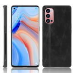 SPAK OPPO Reno 4 Pro Case,Soft TPU Frame + PU Leather Hard Cover Protection Case for OPPO Reno 4 Pro (Black)