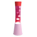 fisura. - Lampe à lave rose et rouge. Base rose avec couvercle rouge, liquide rose et lave blanche. Lampe d'ambiance originale. Avec ampoule de rechange. 11 cm x 11cm x 39,5 cm.