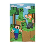 Minecraft Large Blanket Blocks Kids Gamers Velour Feel Bed Sofa Throw Official