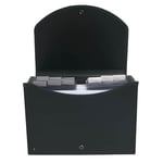 Exacompta Exacase Exactive® utdragbart arkiv med ergonomiskt handtag, A4, 400 ark, 13 fack, 330 x 260 mm, polypropylen, svart