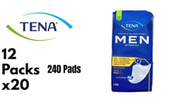 TENA Men Level 2 Incontinence Guards - Moderate Absorbency, 12 Packs of 20 (240)