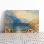 Big Box Art Canvas Print Wall Art Joseph Mallord William Turner Lake of Zug | Mounted & Stretched Box Frame Picture | Home Decor for Kitchen, Living Room, Bedroom, Hallway, Multi-Colour, 20x14 Inch