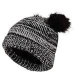 Dare 2b Hastily Bobble Chapeau Fille Black/White FR : M (Taille Fabricant : 7-10)